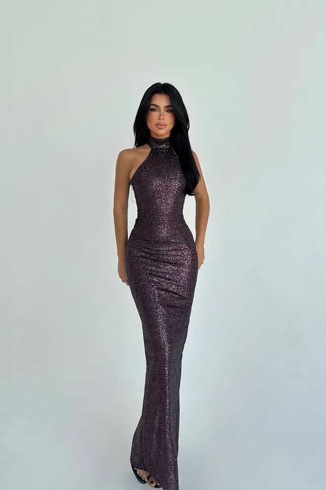 EYYO ATELIER Красное Блестящее Платье С Пайетками Оптовая продажа одежды Сексуальный