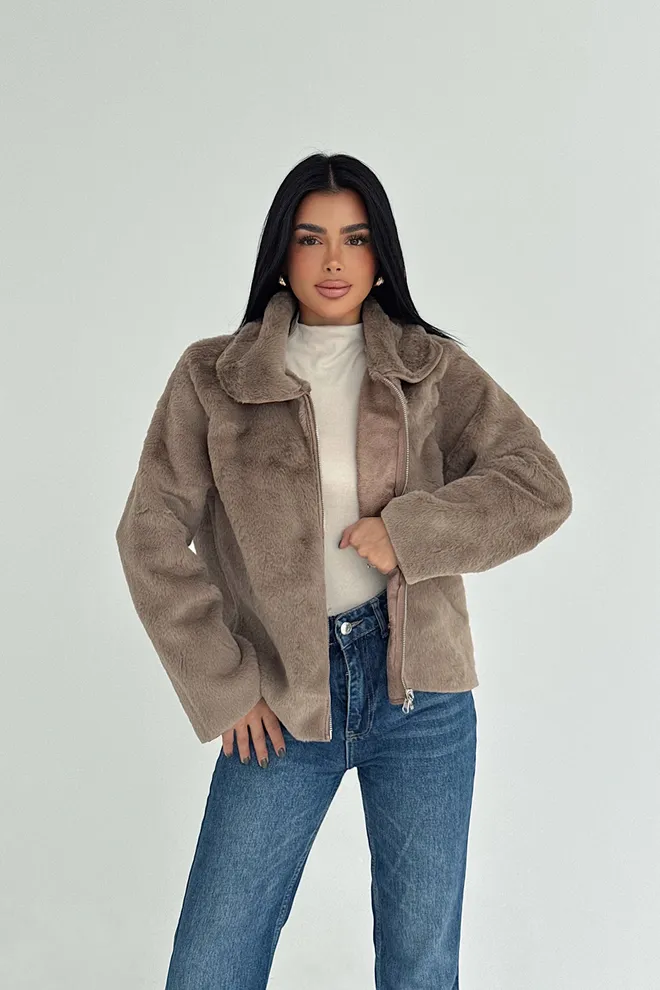 EYYO ATELIER Blouson Teddy Brun Vêtements en gros Décontracté