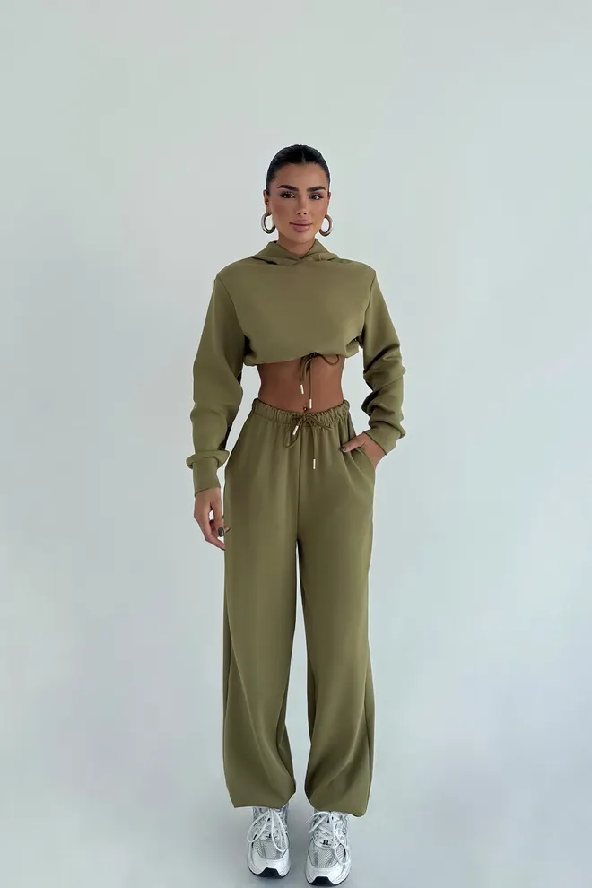 EYYO ATELIER Roupa De Treino Khaki Farhi Tie Down Roupas por atacado 0
