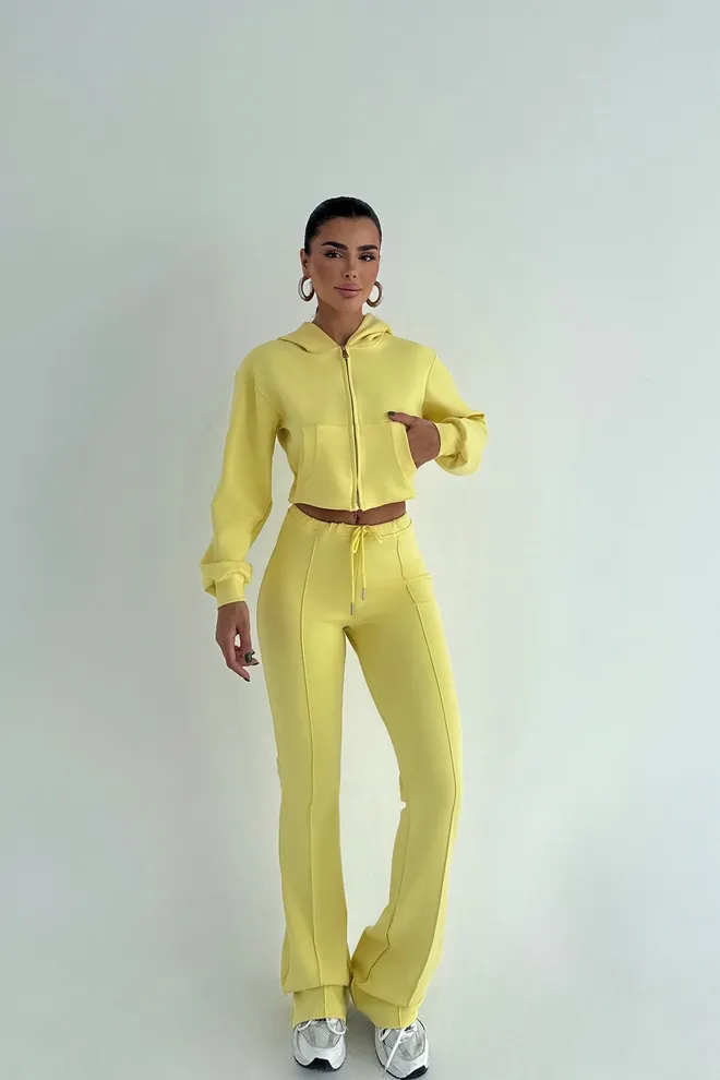 EYYO ATELIER Yellow Slim Fit Casual Sport Suit Wholesale Clothing Casual