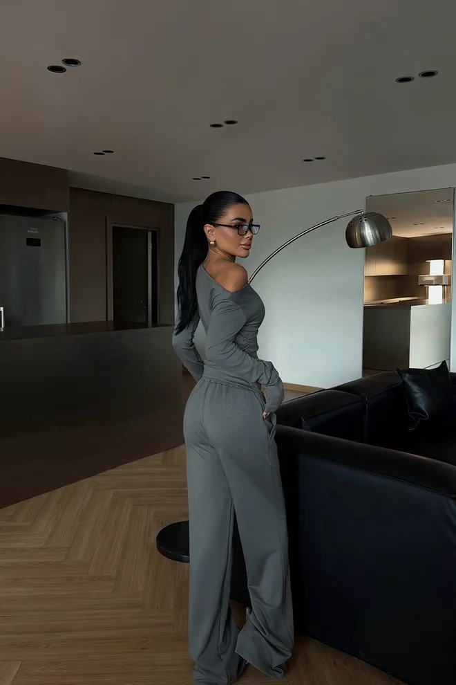 EYYO ATELIER جلس أنيق غير رسمي رياضات رمادي ملابس بالجملة رياضات