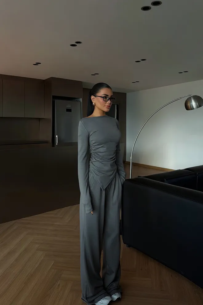 EYYO ATELIER جلس أنيق غير رسمي رياضات رمادي ملابس بالجملة 1