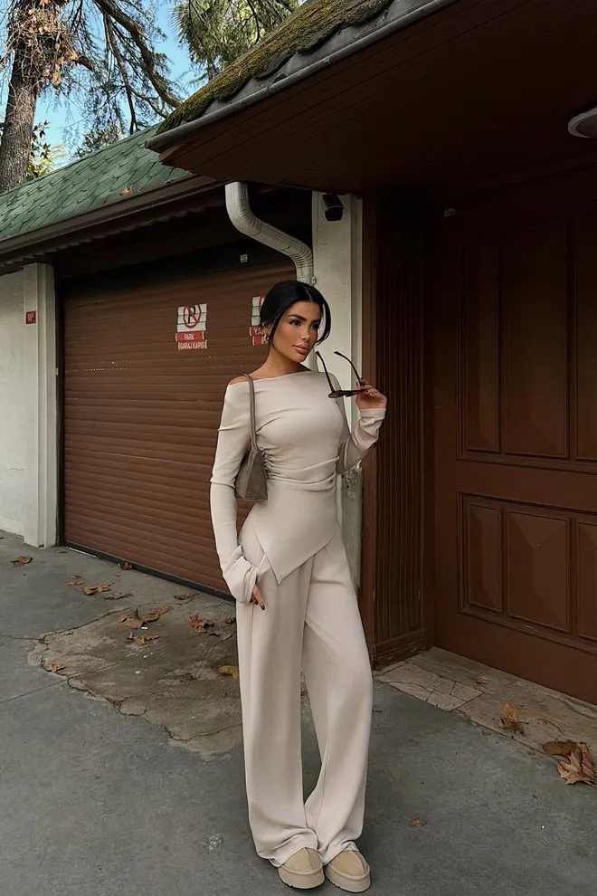 EYYO ATELIER Bež Eleganten Formalen Obleka Za Delo In Zabavo Oblačila na debelo 1