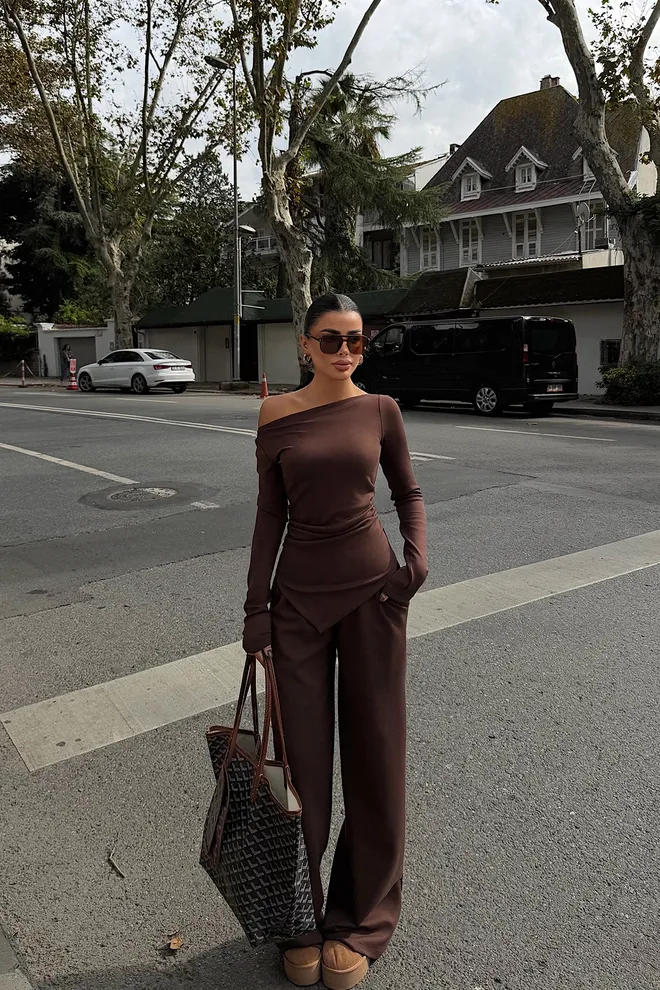 EYYO ATELIER Brown Elegant Formal Sexy Suit Wholesale Clothing 1