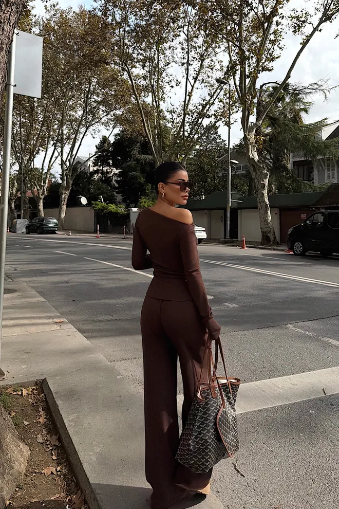 EYYO ATELIER Brown Elegant Formal Sexy Suit Wholesale Clothing Formal