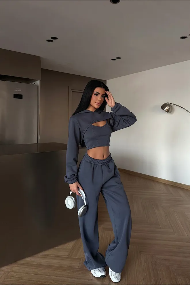 EYYO ATELIER Grey Casual Sport Sexy Suit Wholesale Clothing Lounge