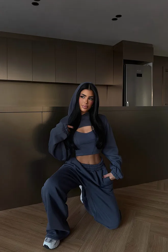 EYYO ATELIER Γκρι Casual Αθλητικό Σέξι Ταγιέρ Χονδρικό εμπόριο ενδυμάτων Casual