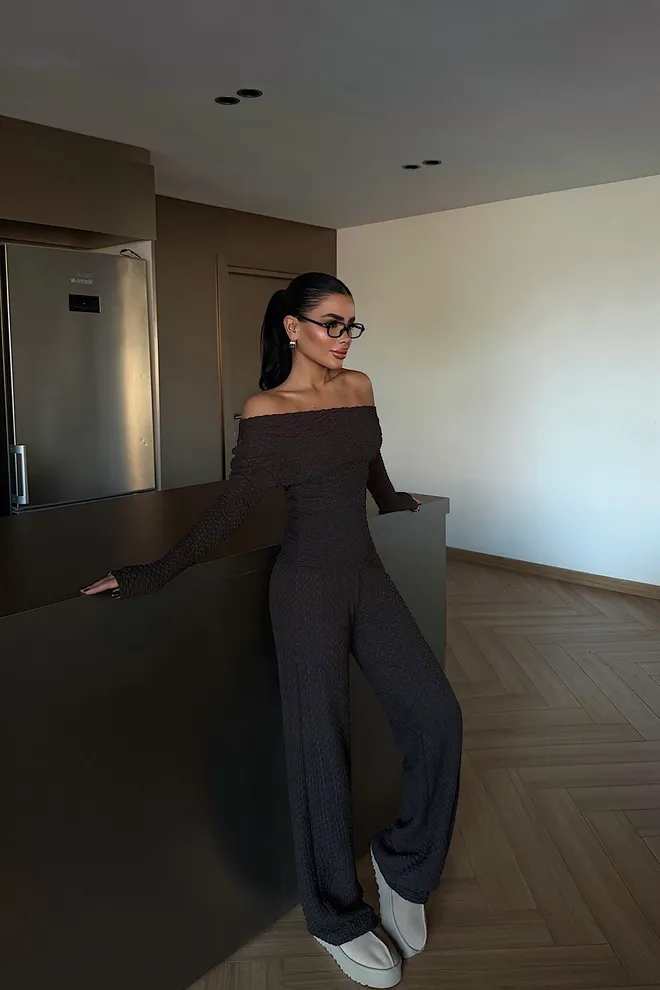 EYYO ATELIER Traje Marrón Sexy Casual Elegante Ropa al por mayor Casual