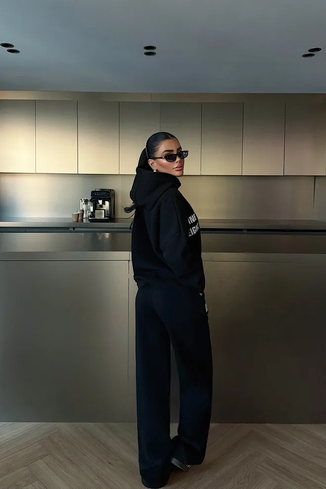 EYYO ATELIER Black Tracksuit For Sport & Casual Comfort Wholesale Clothing Spring