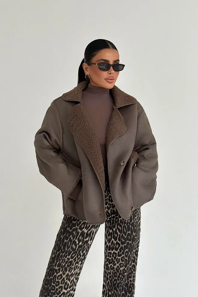 EYYO ATELIER Hnedá Dvojradová Bunda Veľkoobchod s oblečením 1