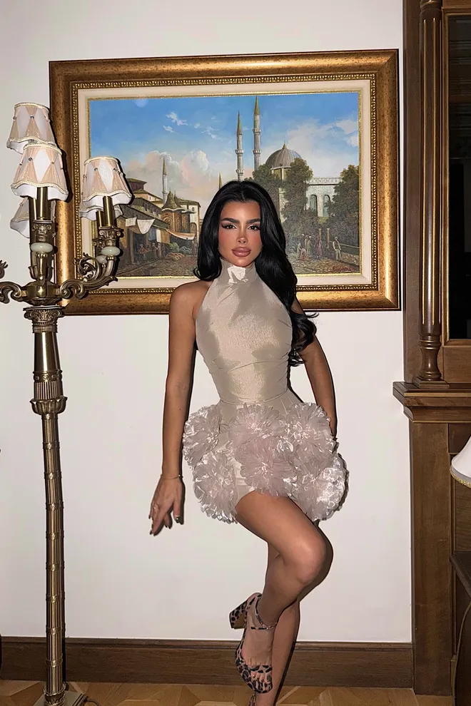 EYYO ATELIER Beige Sexy Glam Elegant Formal Bodycon Dress Wholesale Clothing Cocktail