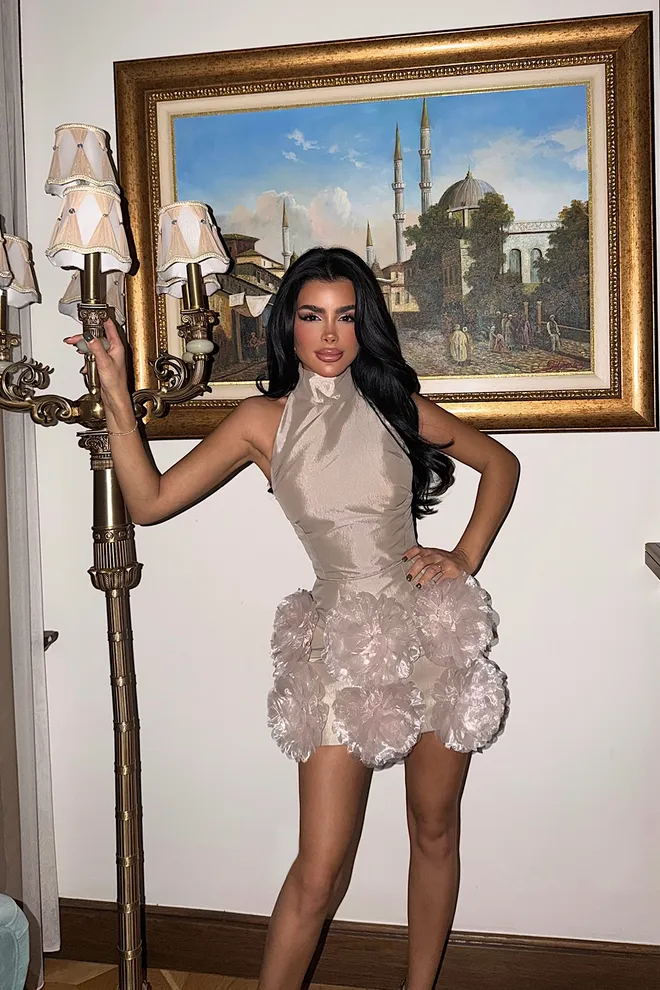 EYYO ATELIER Beige Sexy Glam Elegant Formal Bodycon Dress Wholesale Clothing Spring