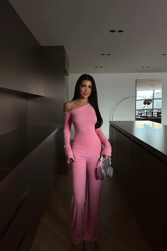 EYYO ATELIER Pink Slim Fit Sexy Elegant Formal Suit Wholesale Clothing Work