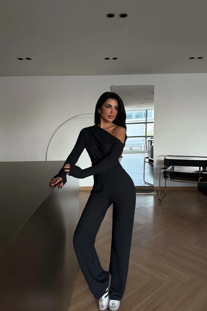 EYYO ATELIER Μαύρο Σέξι Κομψό Επίσημο Ταγέρ Χονδρικό εμπόριο ενδυμάτων Σέξι