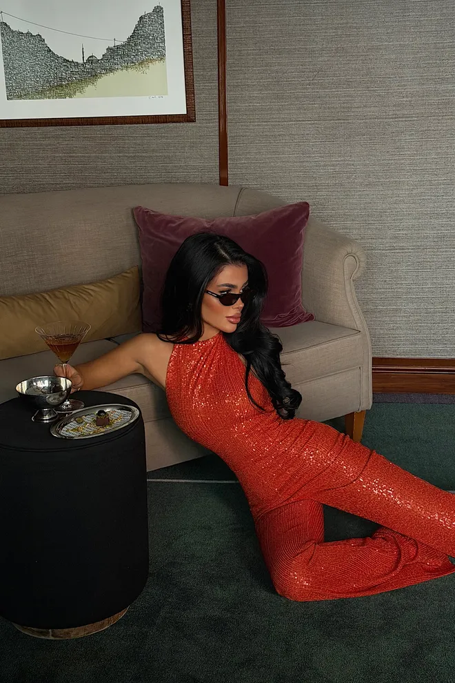 EYYO ATELIER Kombinéza Červená Sexy Glam Elegantný Formálny Veľkoobchod s oblečením Narodeniny