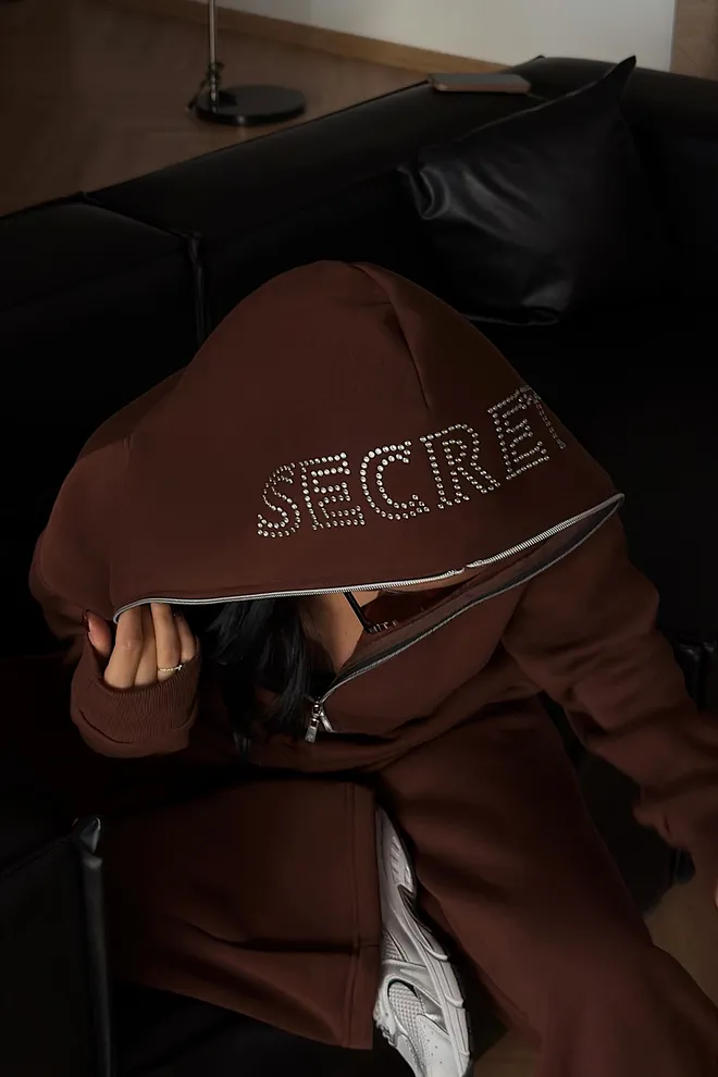 EYYO ATELIER Brown Tracksuit Casual Sport Jogger Wholesale Clothing Spring