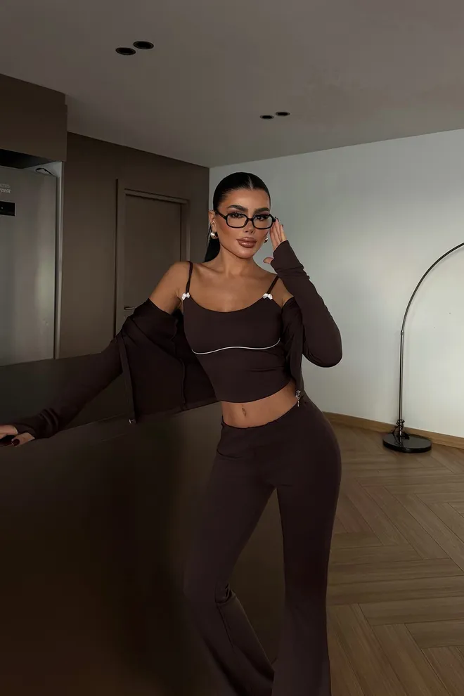 EYYO ATELIER Brown Slim Fit Sport Casual Elegant Suit Wholesale Clothing 1