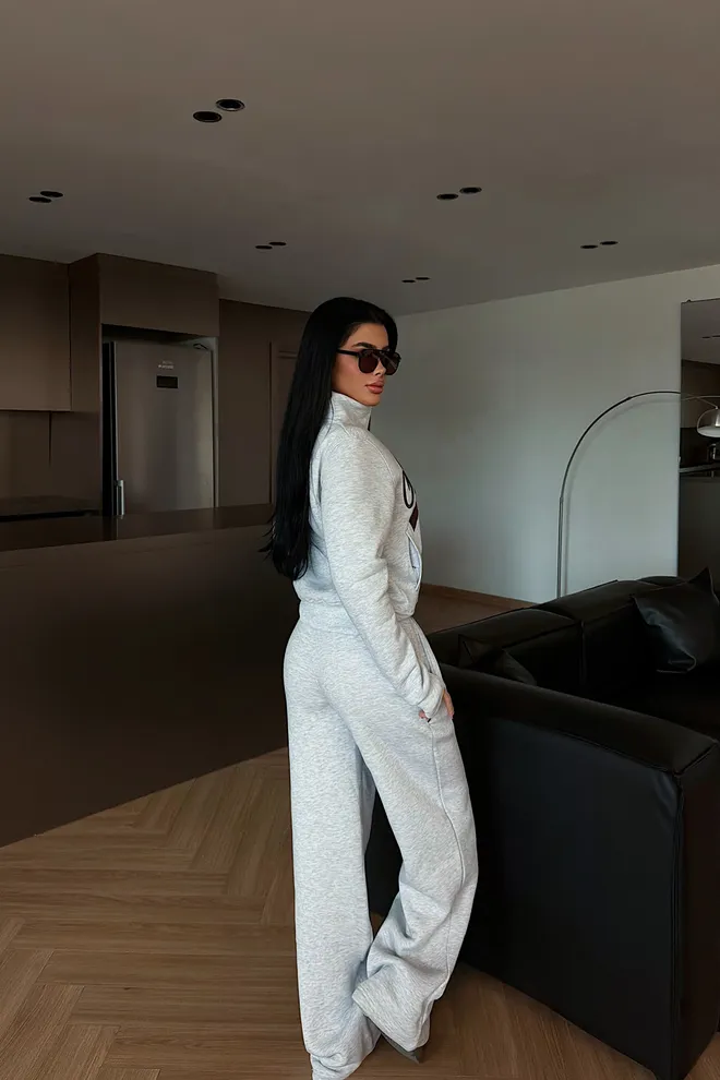 EYYO ATELIER Γκρι Αθλητική Φόρμα Casual Αθλητικό Streetwear Τζόγκερ Χονδρικό εμπόριο ενδυμάτων Άνοιξη