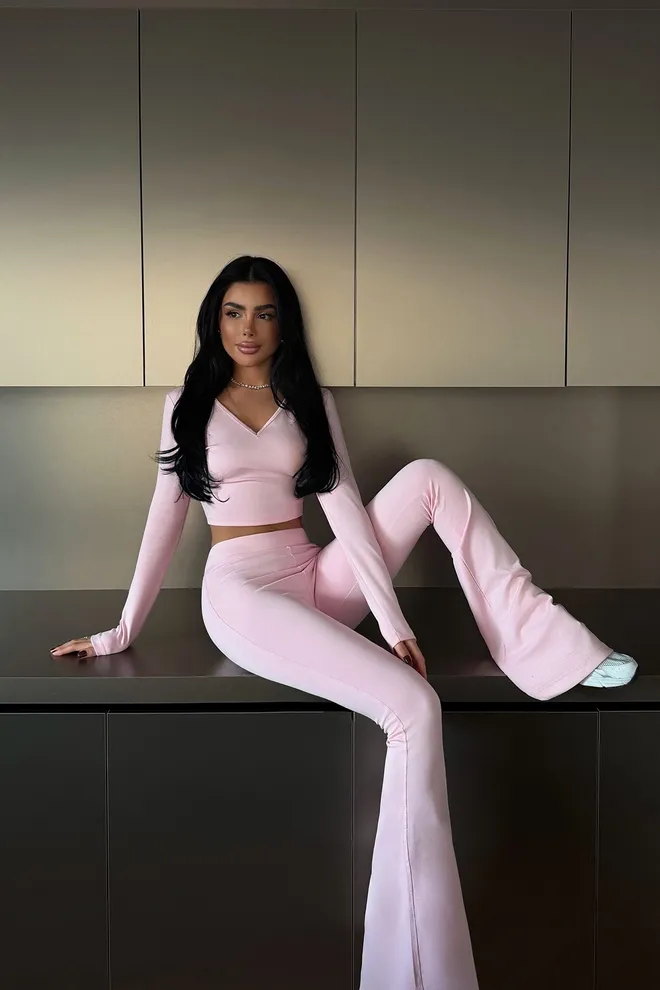 EYYO ATELIER Traje Rosa Entallado Casual Sexy Elegante Ropa al por mayor Casual