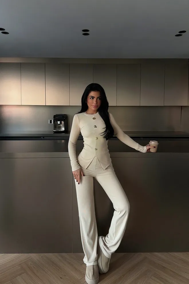 EYYO ATELIER Bež Elegantan Casual Slim Fit Odijelo Veleprodaja odjeće Ležerni