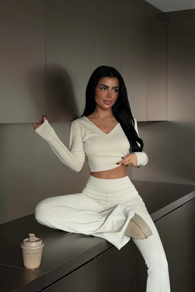 EYYO ATELIER Traje Beige Elegante De Corte Slim Ropa al por mayor Casual