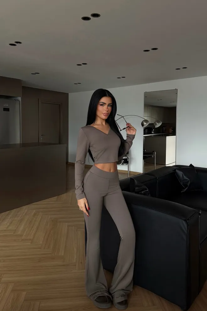 EYYO ATELIER Traje Marrón Casual Deporte Elegante Ropa al por mayor Casual