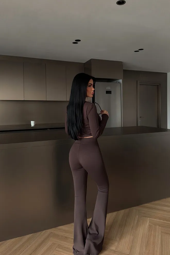 EYYO ATELIER Brown Casual Sporty Elegant Suit Wholesale Clothing Spring