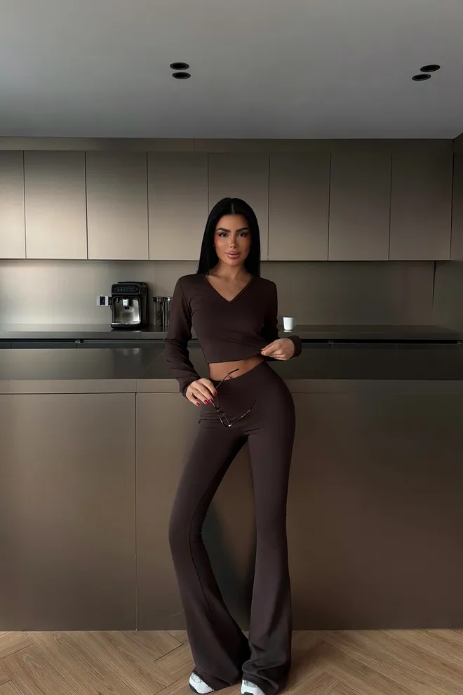 EYYO ATELIER Brown Casual Sporty Elegant Suit Wholesale Clothing 1