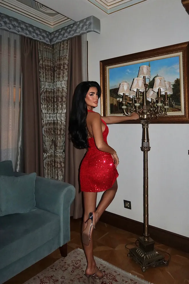 EYYO ATELIER Rood Sexy Glam Mouwloos Gestikt Bodycon Mini Jurk Groothandel Kleding Kerst