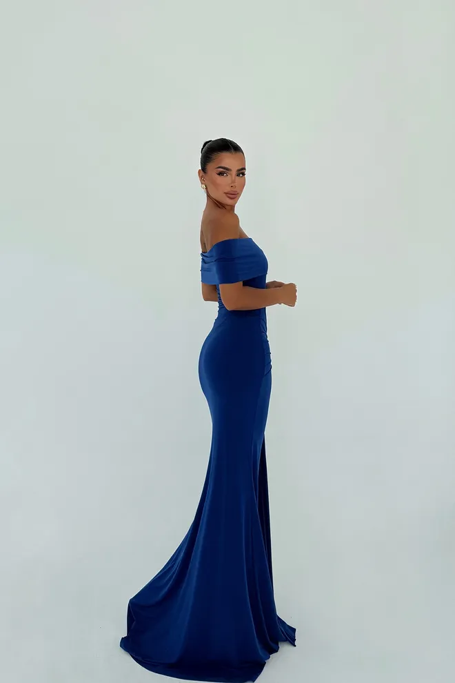 EYYO ATELIER Vestido Bodycon Sexy Elegante Azul Marino Ropa al por mayor Verano