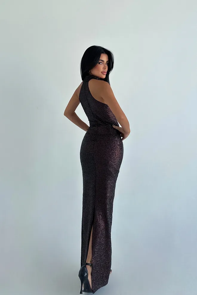 EYYO ATELIER Crvena Haljina S Šljokicama Shion Veleprodaja odjeće Večer