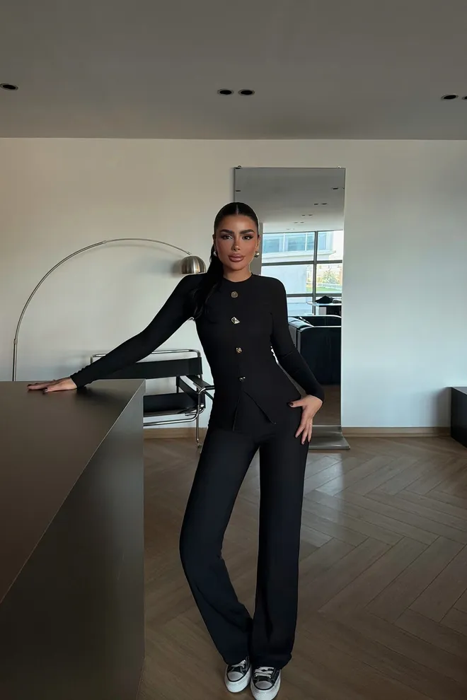 EYYO ATELIER Μαύρο Κομψό Επίσημο Στενό Κοστούμι Χονδρικό εμπόριο ενδυμάτων Επίσημο