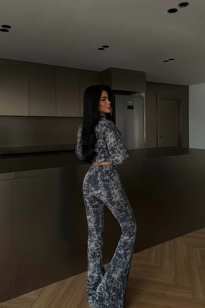 EYYO ATELIER Mix Color Suit Slim Fit Palazzo Flare Leg Wholesale Clothing Spring