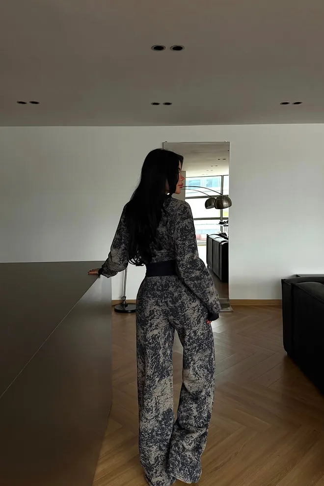 EYYO ATELIER Black Tracksuit Casual Sport Streetwear Jogger Set Wholesale Clothing Spring