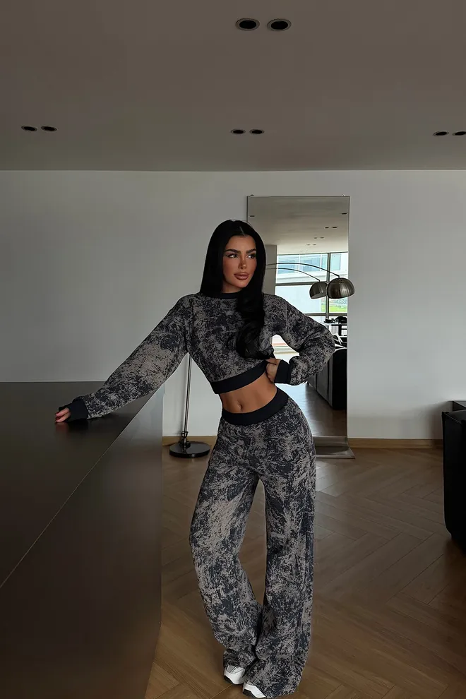 EYYO ATELIER Chándal Negro Conjunto Casual Deportivo Streetwear Jogger Ropa al por mayor Casual