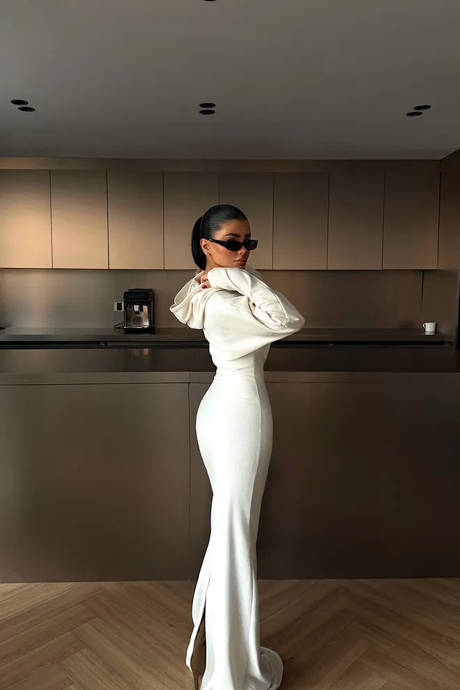 EYYO ATELIER Vestito Bodycon Bianco Sexy Elegante Formale Abbigliamento all'ingrosso Primavera