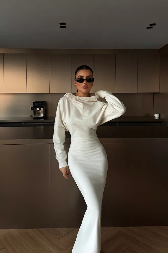 EYYO ATELIER Vestito Bodycon Bianco Sexy Elegante Formale Abbigliamento all'ingrosso Cocktail