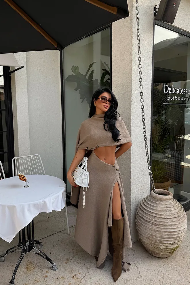 EYYO ATELIER Costum Bej Slim Fit Sexy Elegant Formal Glam Îmbrăcăminte cu ridicata Primăvară