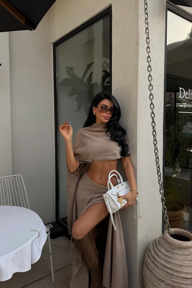 EYYO ATELIER Costum Bej Slim Fit Sexy Elegant Formal Glam Îmbrăcăminte cu ridicata Zi de naștere