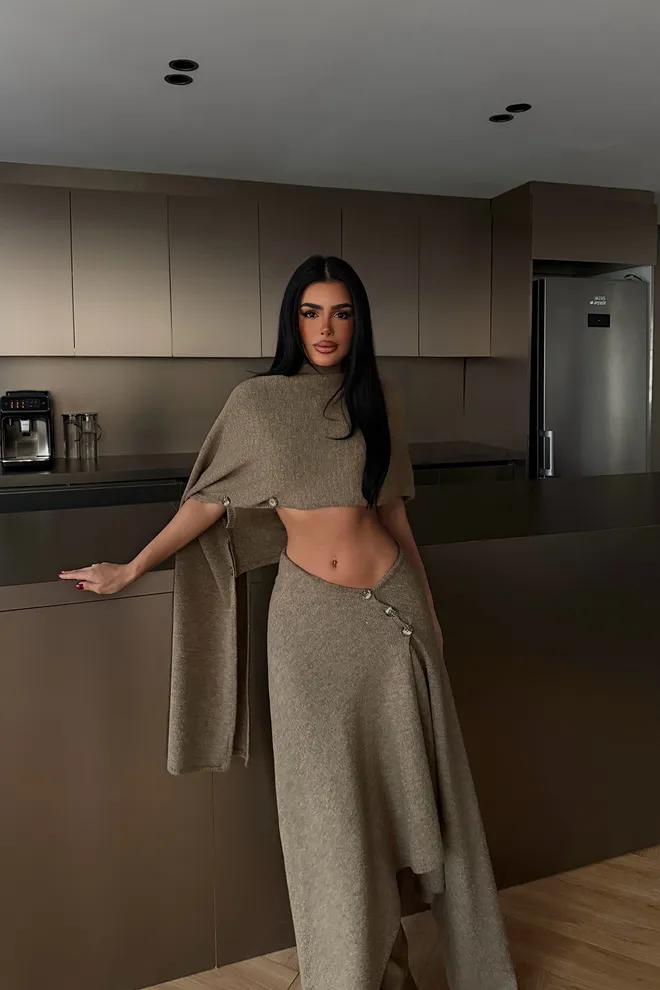 EYYO ATELIER Khaki Sexy Elegant Formal Suit Wholesale Clothing 1