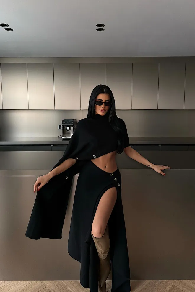 EYYO ATELIER Čierna Sexy Glam Elegantný Formálny Oblek Veľkoobchod s oblečením Sexy