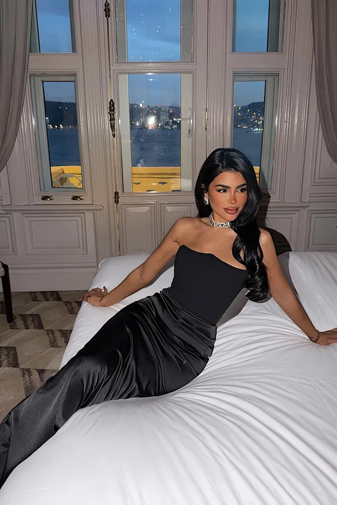 EYYO ATELIER Black Strapless Floor Length Bodycon Dress Wholesale Clothing Cocktail