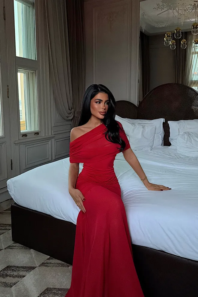 EYYO ATELIER Red Sexy Elegant Formal Glam Sheath Dress Wholesale Clothing 1