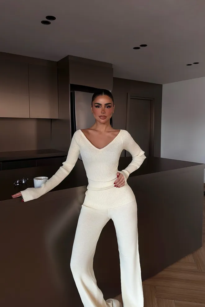 EYYO ATELIER Set Casual Elegant Bej Îmbrăcăminte cu ridicata Lejer