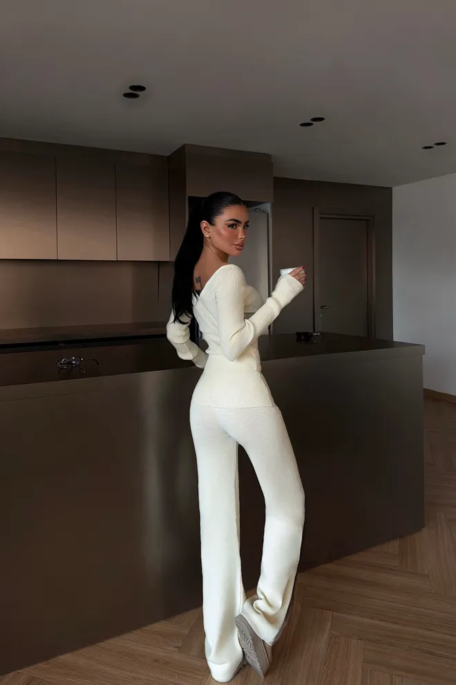 EYYO ATELIER Set Casual Elegant Bej Îmbrăcăminte cu ridicata Toamnă