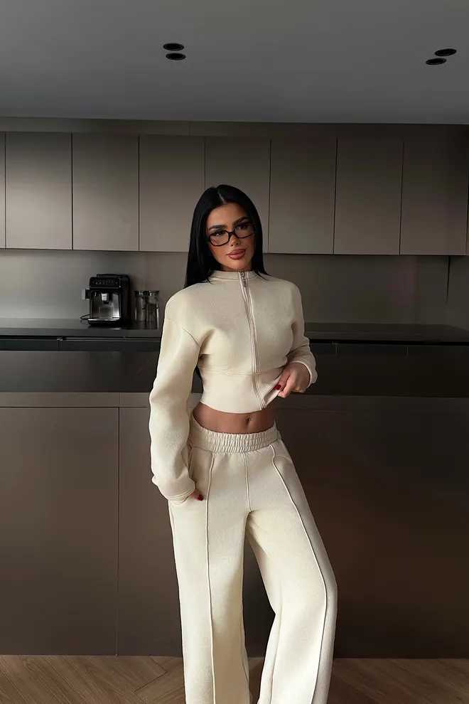 EYYO ATELIER Beige Casual Sport Set Wholesale Clothing 1