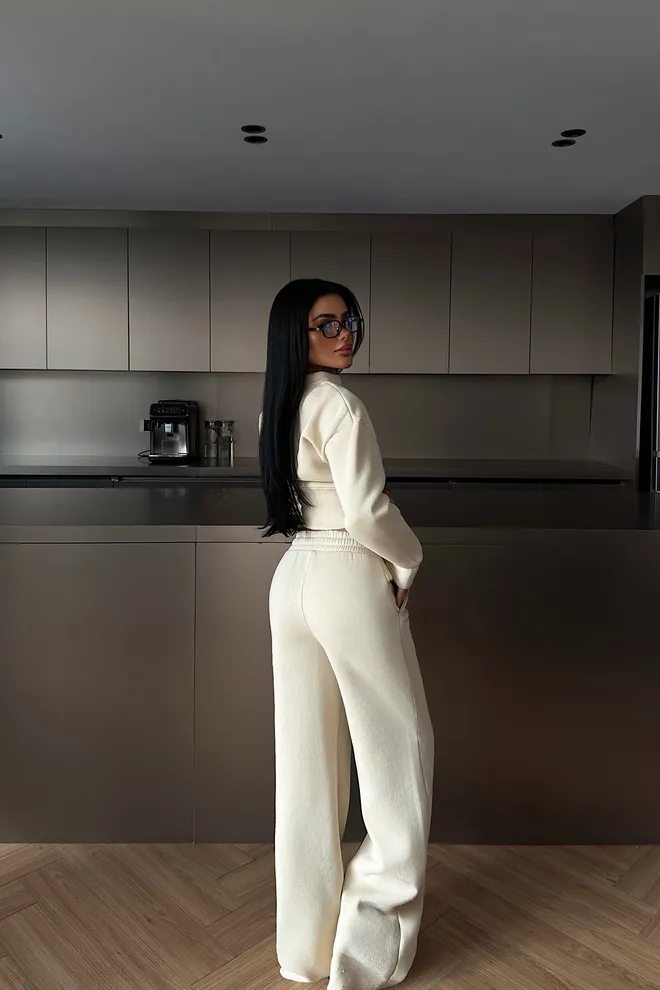 EYYO ATELIER Beige Casual Sport Set Wholesale Clothing Spring