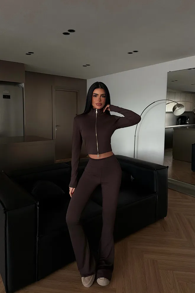 EYYO ATELIER Ensemble Brun Décontracté Vêtements en gros Décontracté