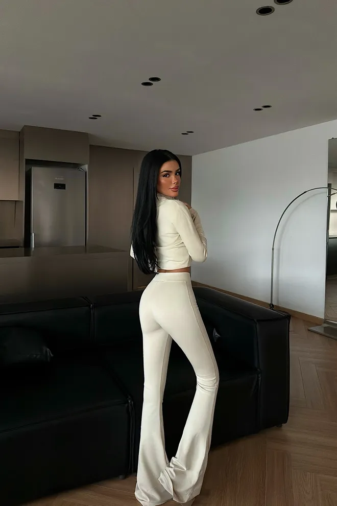 EYYO ATELIER Beige Casual Sport Set Wholesale Clothing Spring