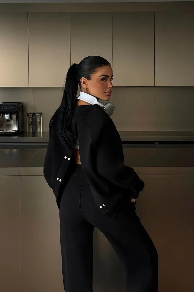 EYYO ATELIER Σετ Μαύρο Casual Streetwear Αθλητικό Χονδρικό εμπόριο ενδυμάτων Casual